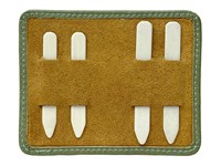 Bone Collar Stiffeners with Green Leather Pouch