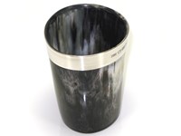 Horn Beaker with Silver Band - Polished - 120mm