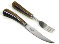 Steak Knife & Fork - Cow Horn