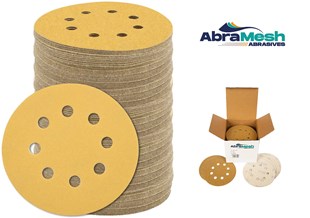 ABRAMESH 125mm Velours (velcro) Discs 8 Extraction Holes Aluminium Oxide