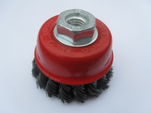 TWIST KNOT WIRE CUP BRUSH 60MM DIAMETER WITH M14 THREAD FOR GRINDERS