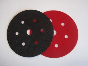 Velours / Velcro backing pad protector disc. 6 holes + 1. 150mm.