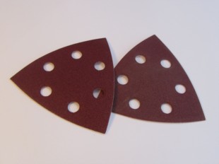 Aluminium Oxide Sanding Triangles 88X93MM Velours Backed