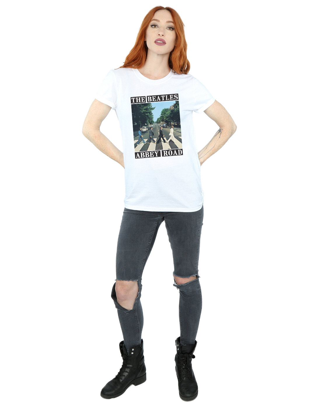 The Beatles Women/'s Abbey Road Boyfriend Fit T-Shirt