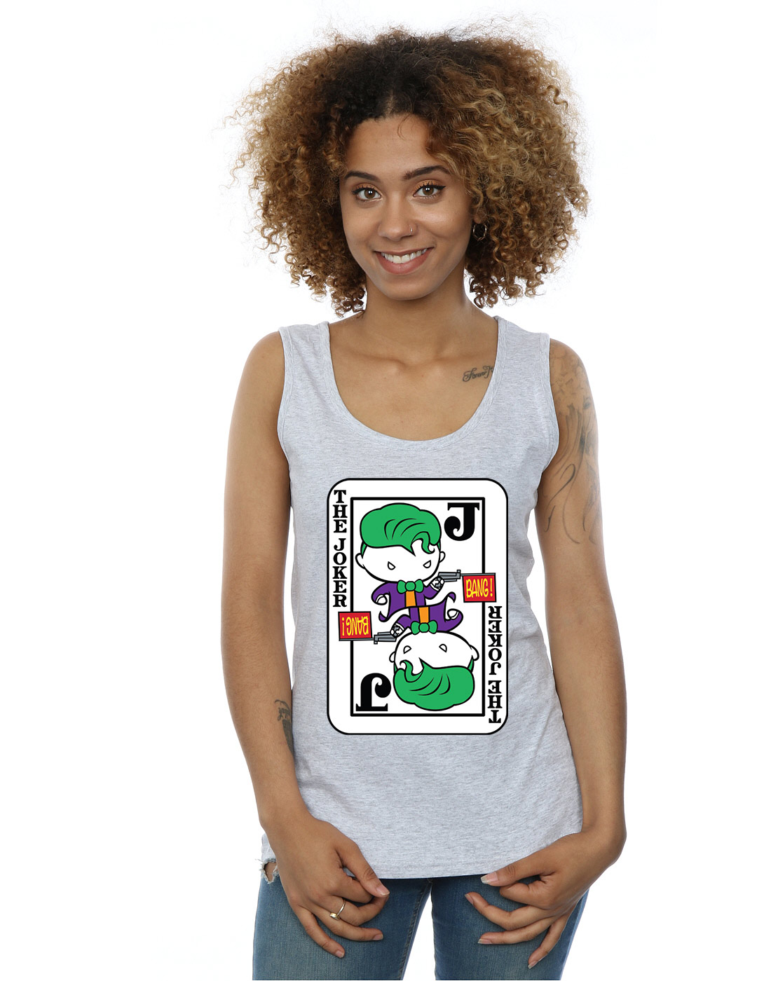 DC Comics Damen Chibi Joker Playing Card Muskelshirt - Bild 10 von 17