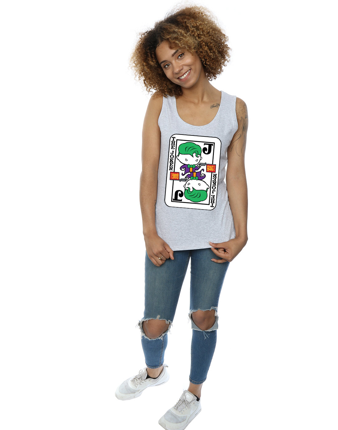 DC Comics Damen Chibi Joker Playing Card Muskelshirt - Bild 13 von 17