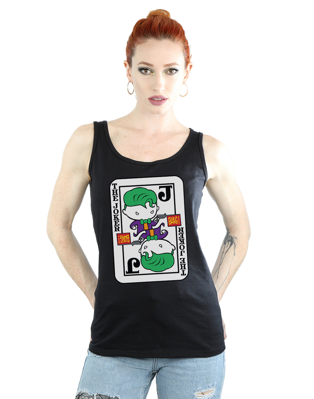DC Comics Damen Chibi Joker Playing Card Muskelshirt - Bild 6 von 17