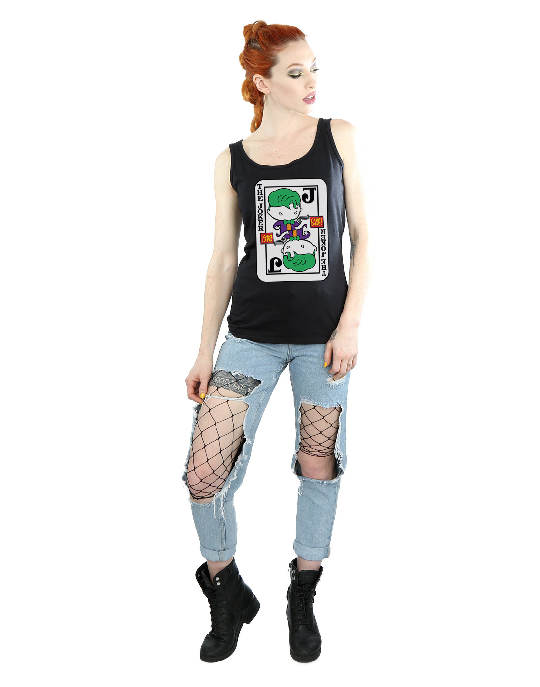 DC Comics Damen Chibi Joker Playing Card Muskelshirt - Bild 9 von 17