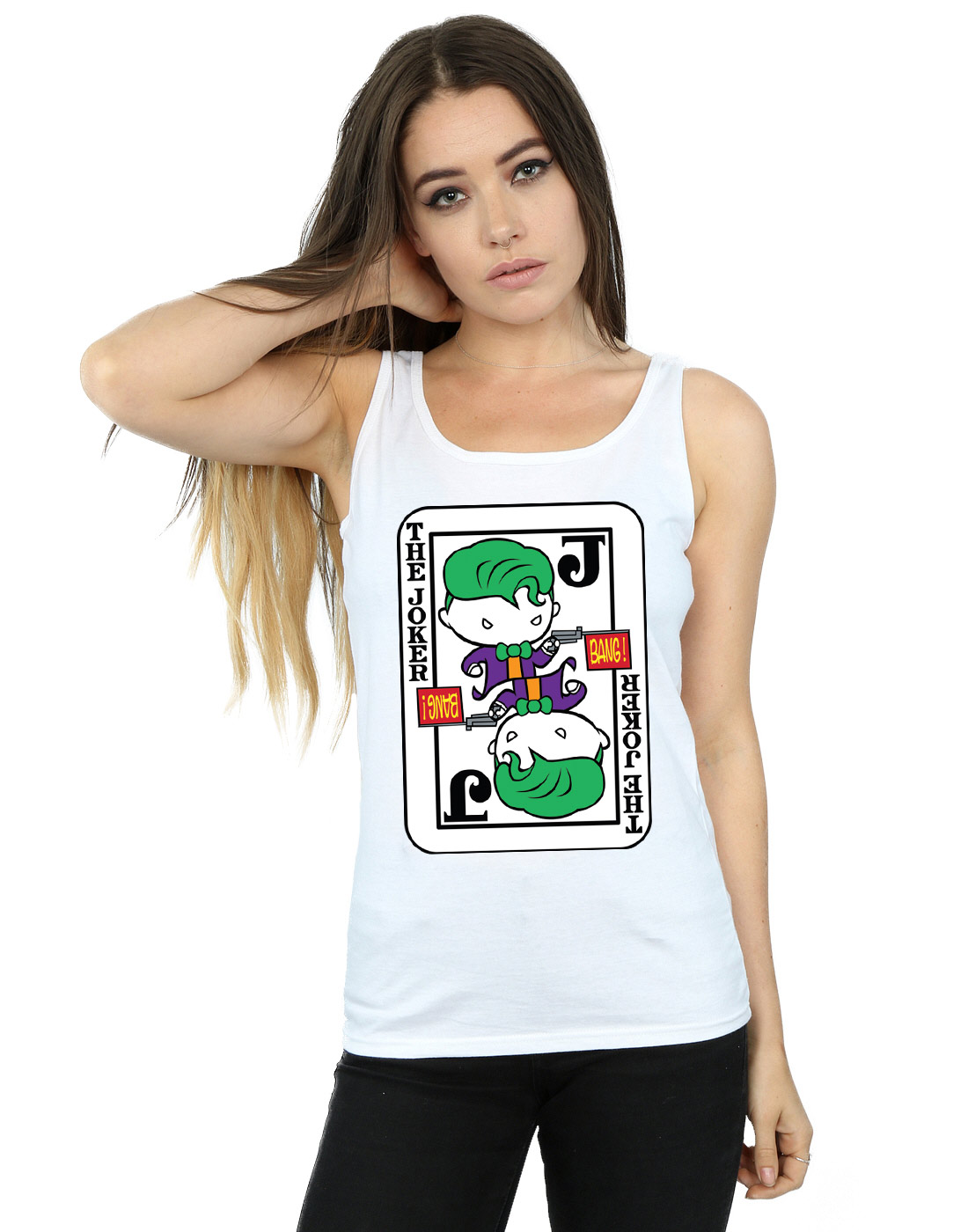 DC Comics Damen Chibi Joker Playing Card Muskelshirt - Bild 14 von 17