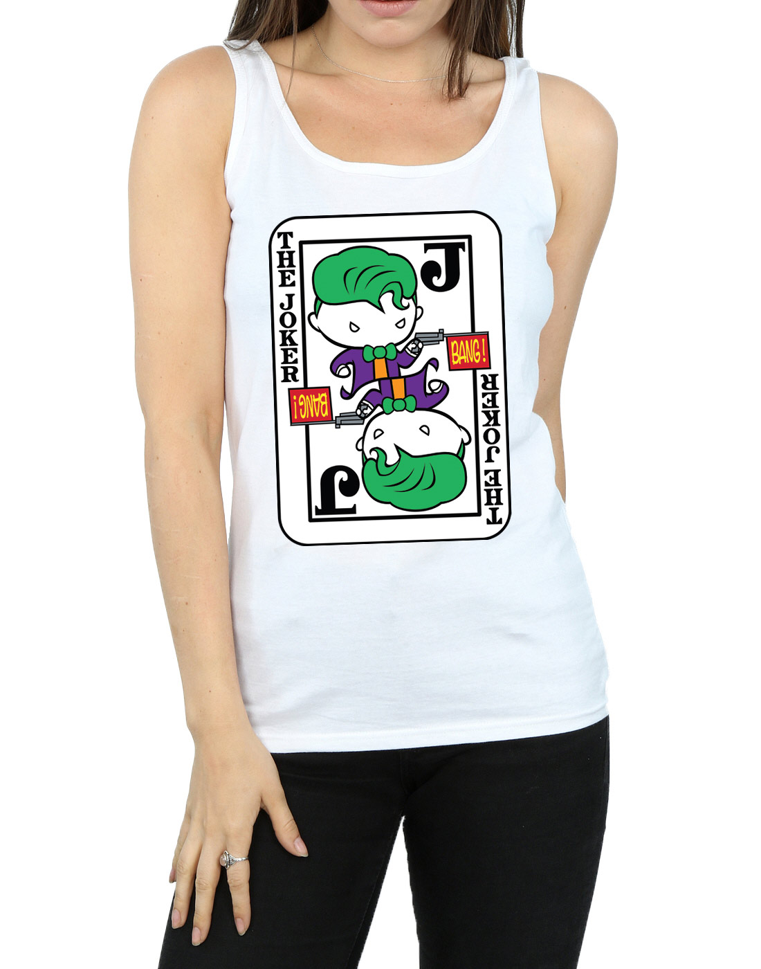 DC Comics Damen Chibi Joker Playing Card Muskelshirt - Bild 16 von 17