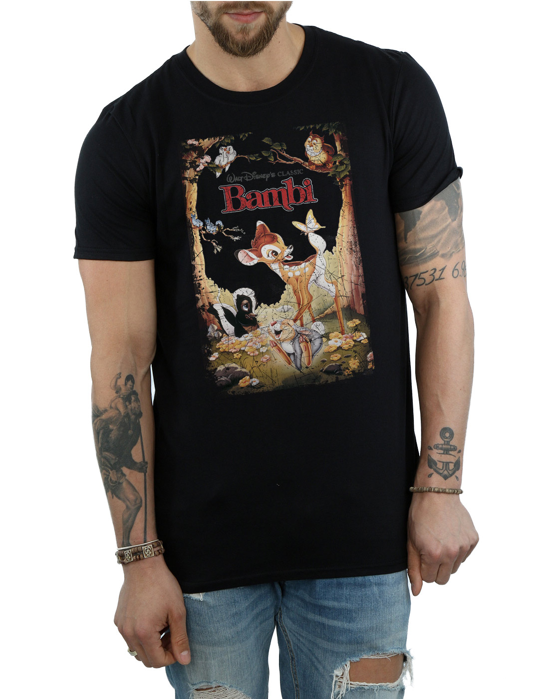 Disney hombre Bambi Retro Poster Camiseta