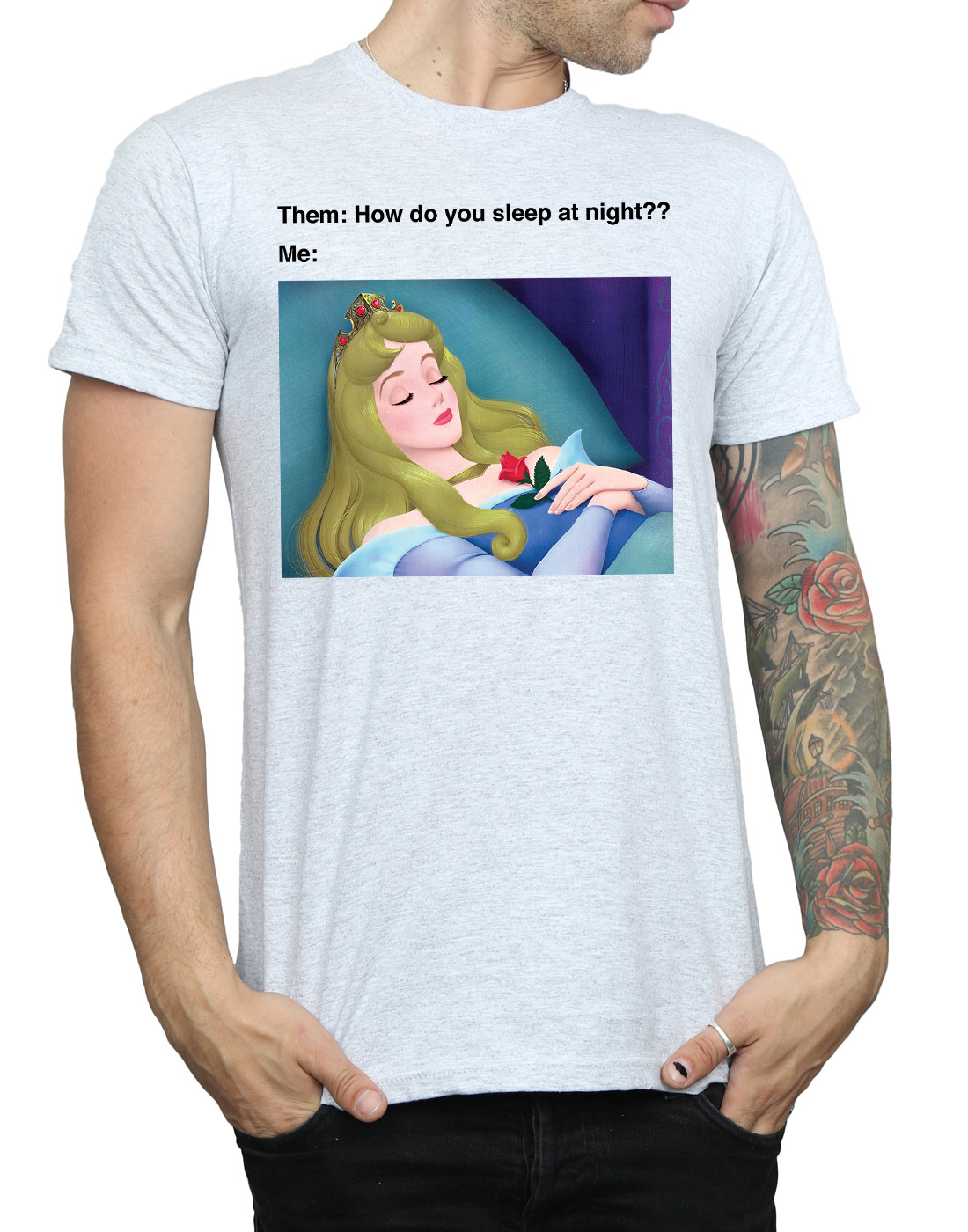 Disney Herren Sleeping Beauty Meme T-Shirt - Bild 12 von 17