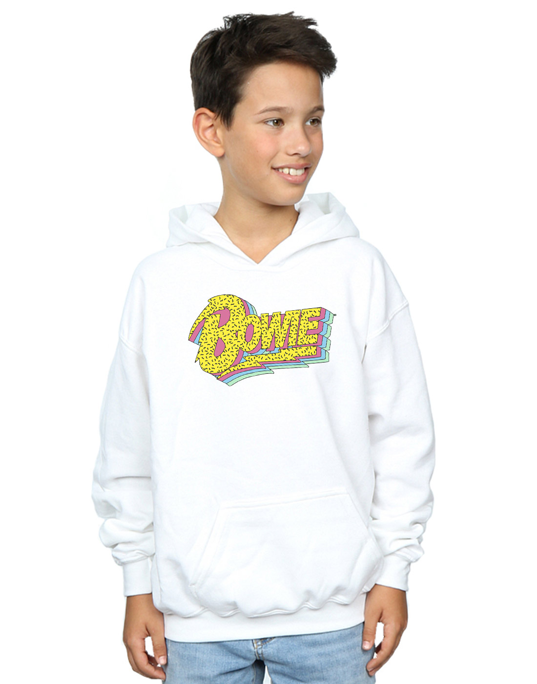 David Bowie Boys Moonlight 90s Logo Hoodie - Picture 6 of 7