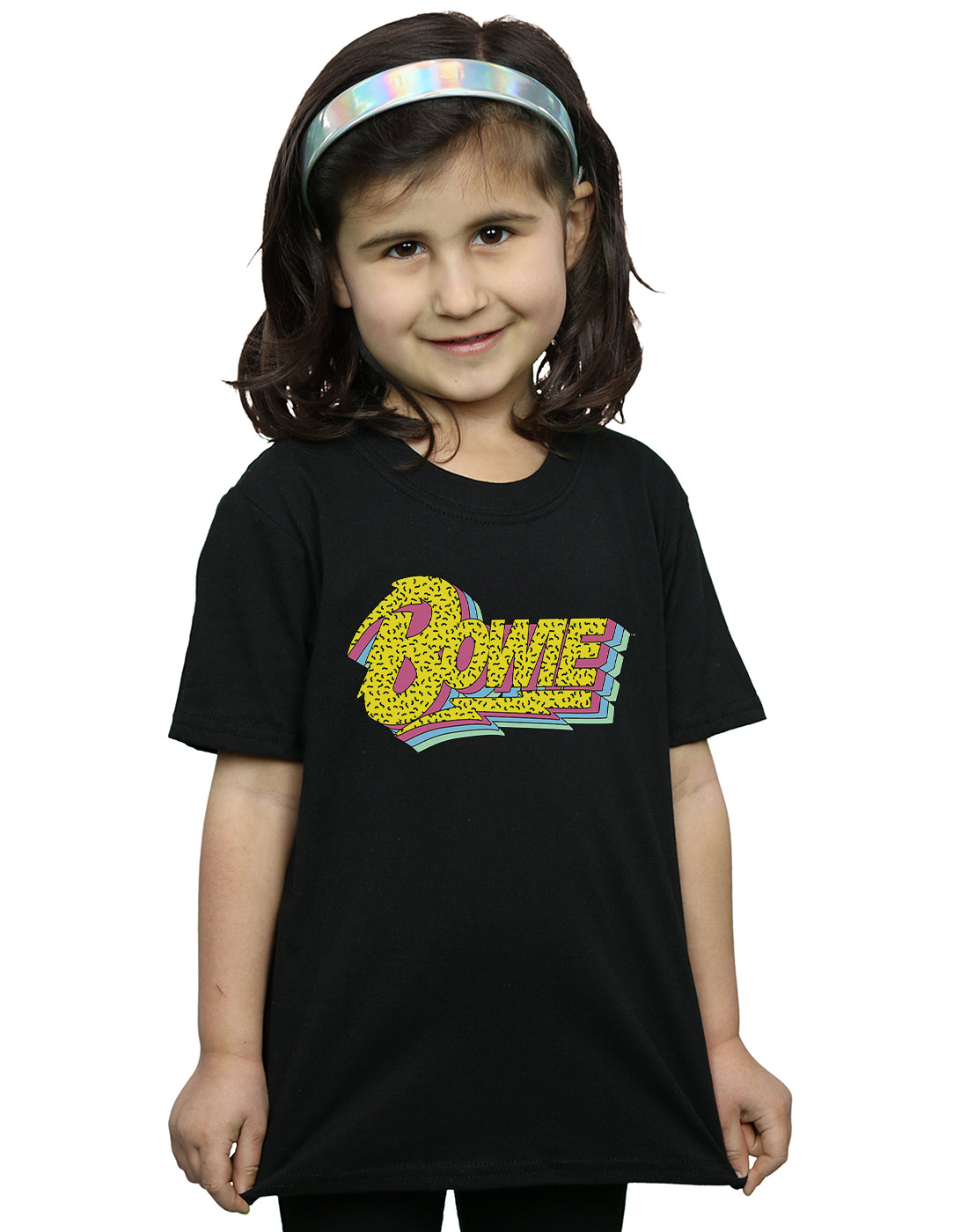 David Bowie Girls Moonlight 90s Logo T-Shirt - Picture 4 of 9