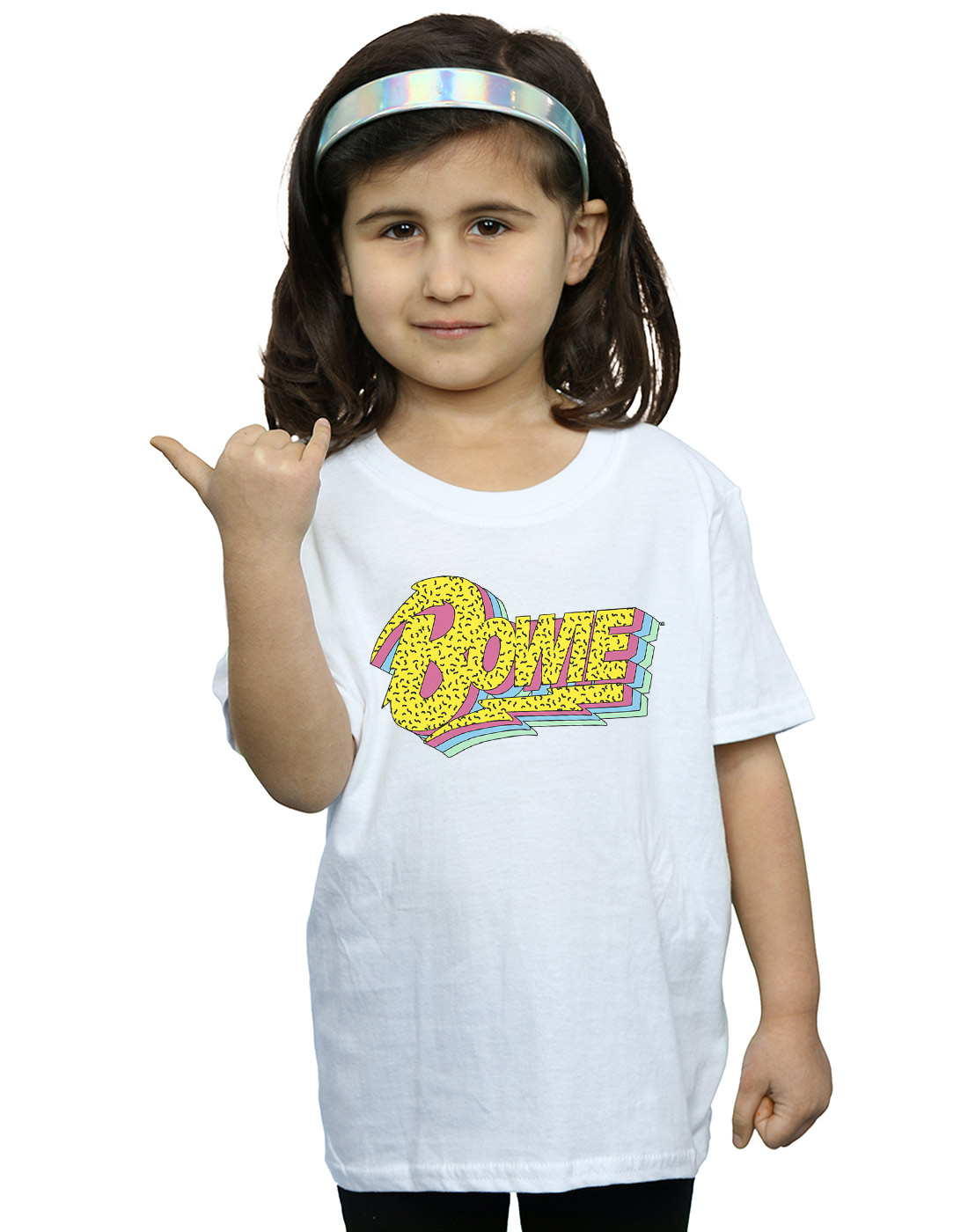 David Bowie Girls Moonlight 90s Logo T-Shirt - Picture 8 of 9