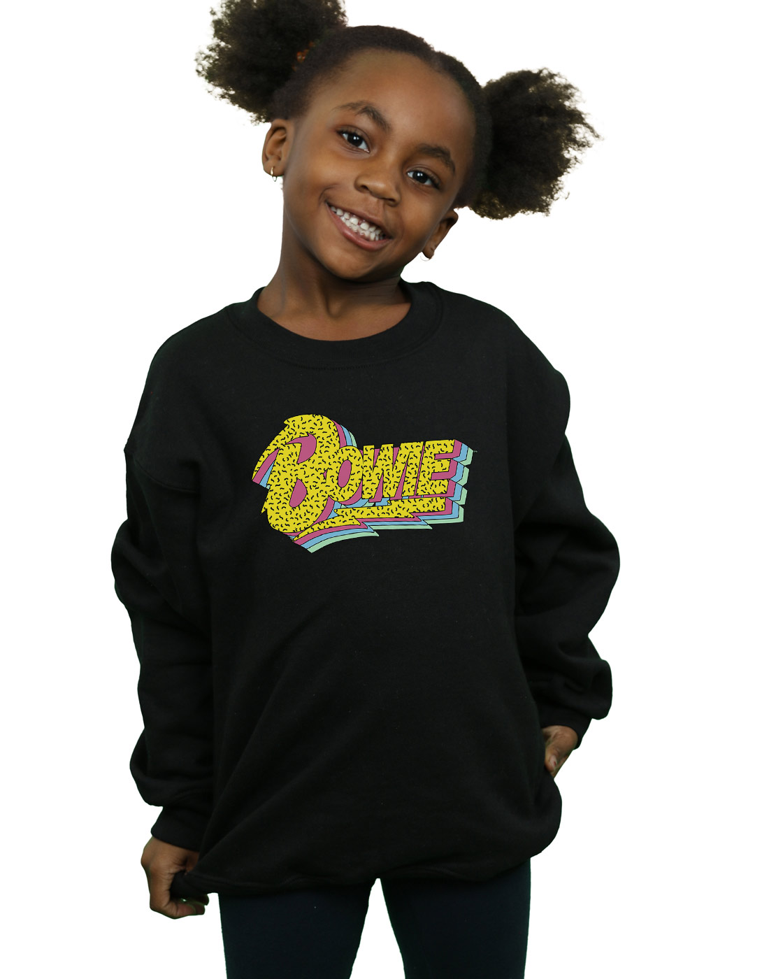 David Bowie Girls Moonlight 90s Logo Sweatshirt - Picture 4 of 9