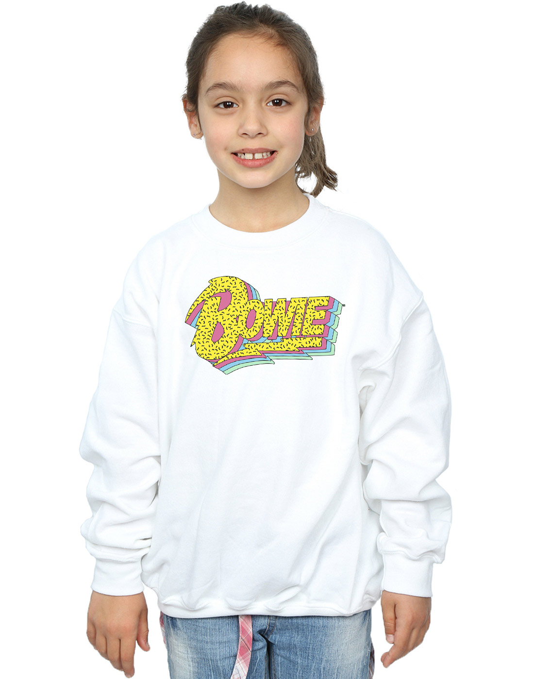 David Bowie Girls Moonlight 90s Logo Sweatshirt - Picture 8 of 9