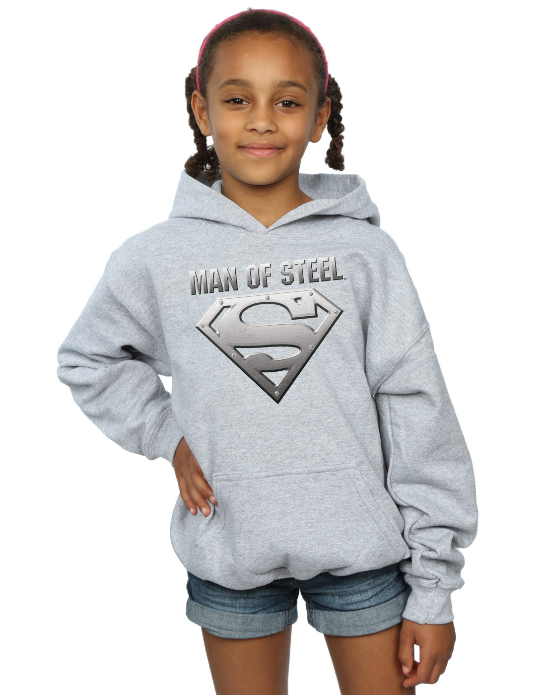 DC Comics Girls Superman Man Of Steel Shield Hoodie - Picture 10 of 13