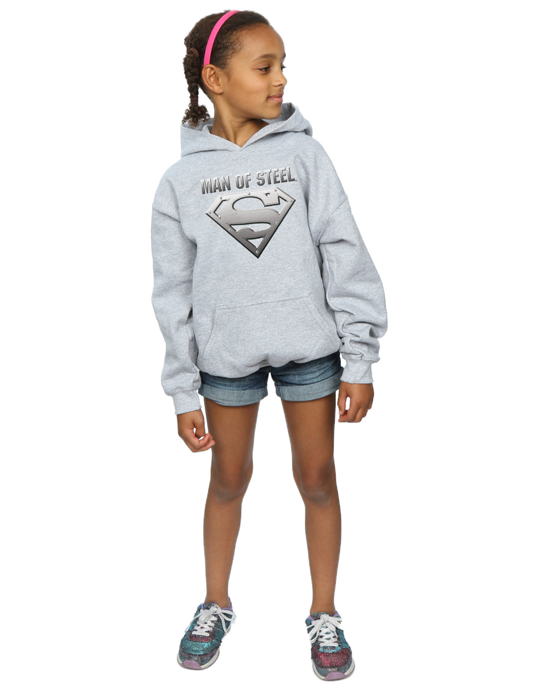 DC Comics Girls Superman Man Of Steel Shield Hoodie - Picture 13 of 13