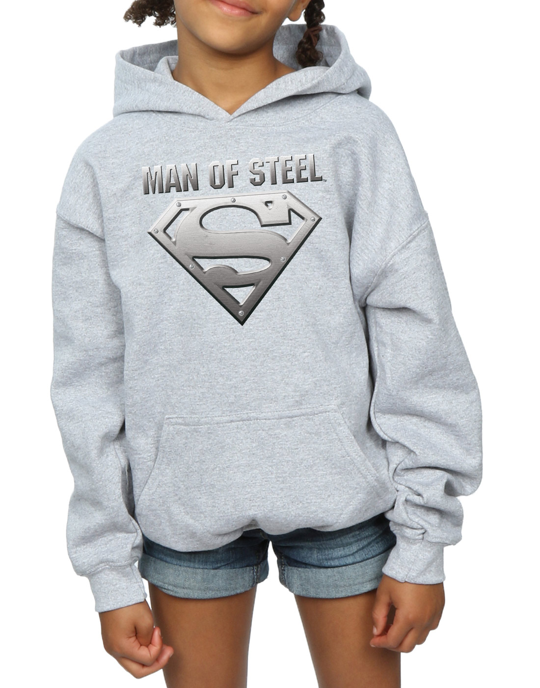 DC Comics Girls Superman Man Of Steel Shield Hoodie - Picture 12 of 13
