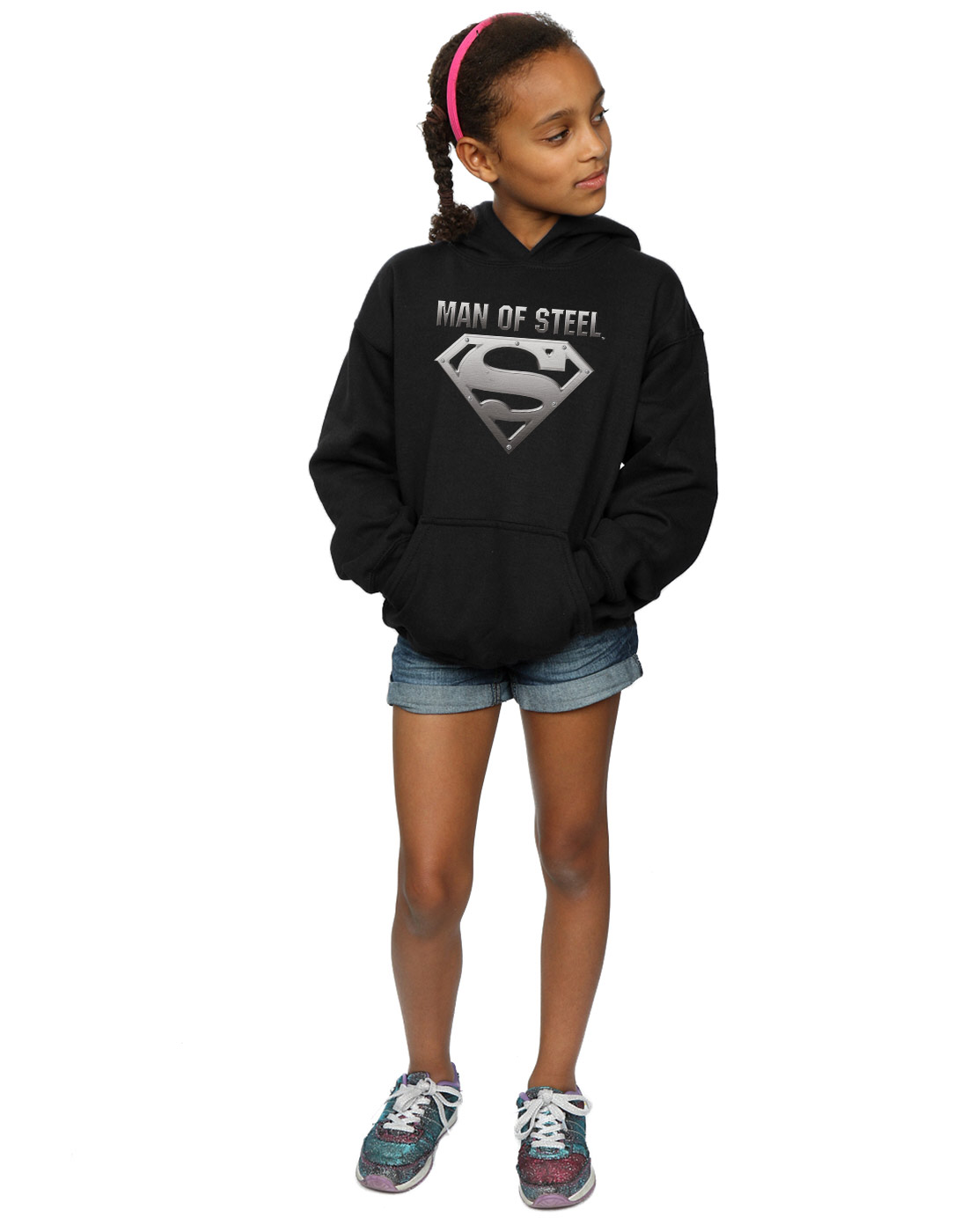 DC Comics Girls Superman Man Of Steel Shield Hoodie - Picture 9 of 13