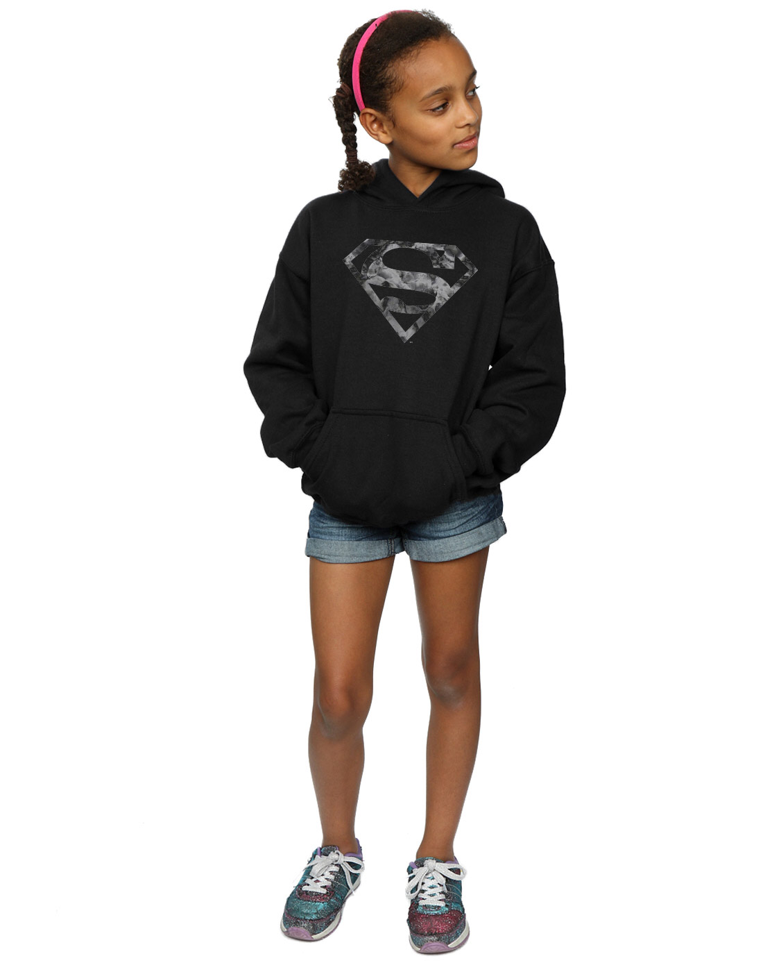 DC Comics Girls Superman Marble Logo Hoodie - Picture 9 of 13