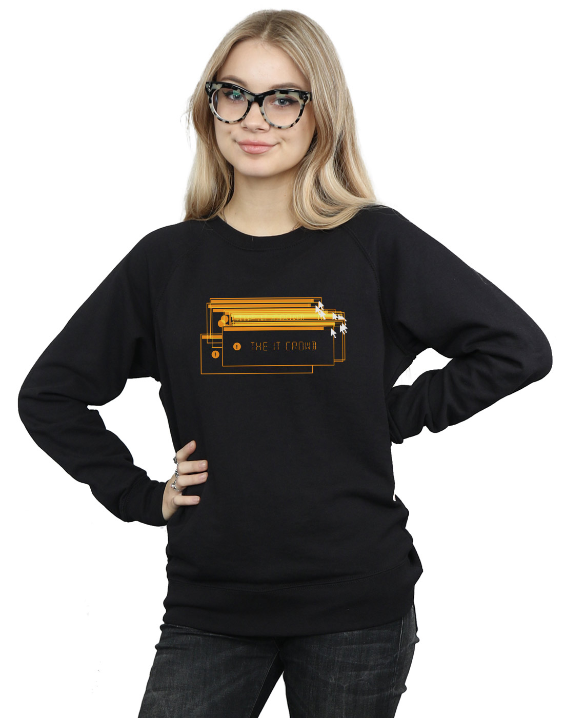 Absolute Cult The IT Crowd Girls Error Screens Sweatshirt