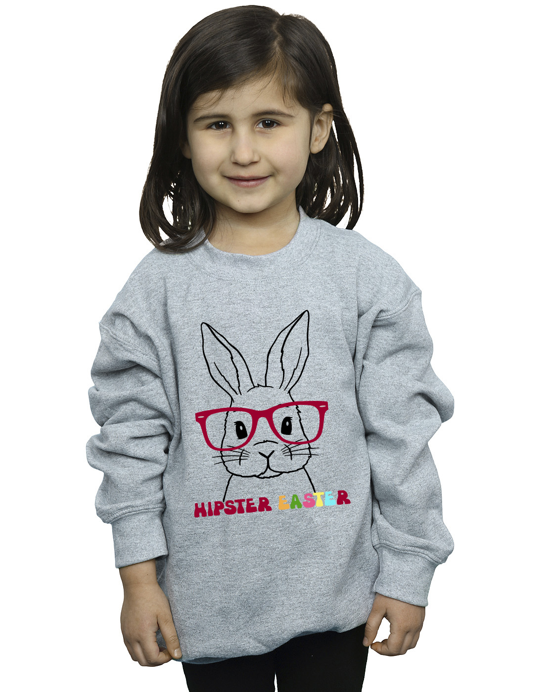 Easter Girls Hipster Easter Bunny Sweatshirt - Picture 5 of 10