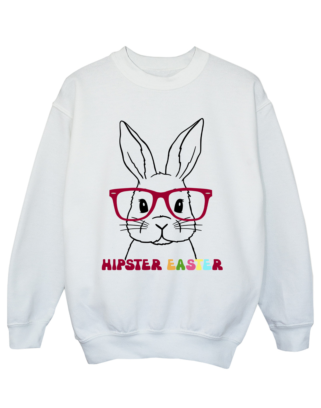 Easter Girls Hipster Easter Bunny Sweatshirt - Picture 2 of 10