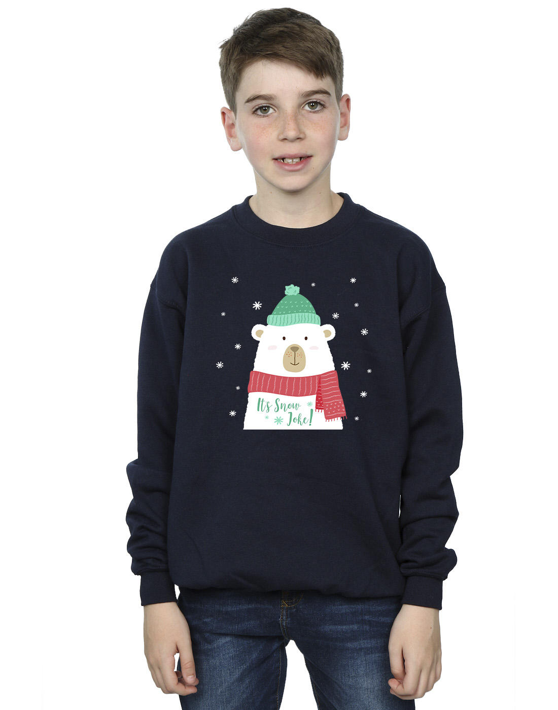 Christmas Boys Polar Bear Snow Joke Sweatshirt - Picture 6 of 7