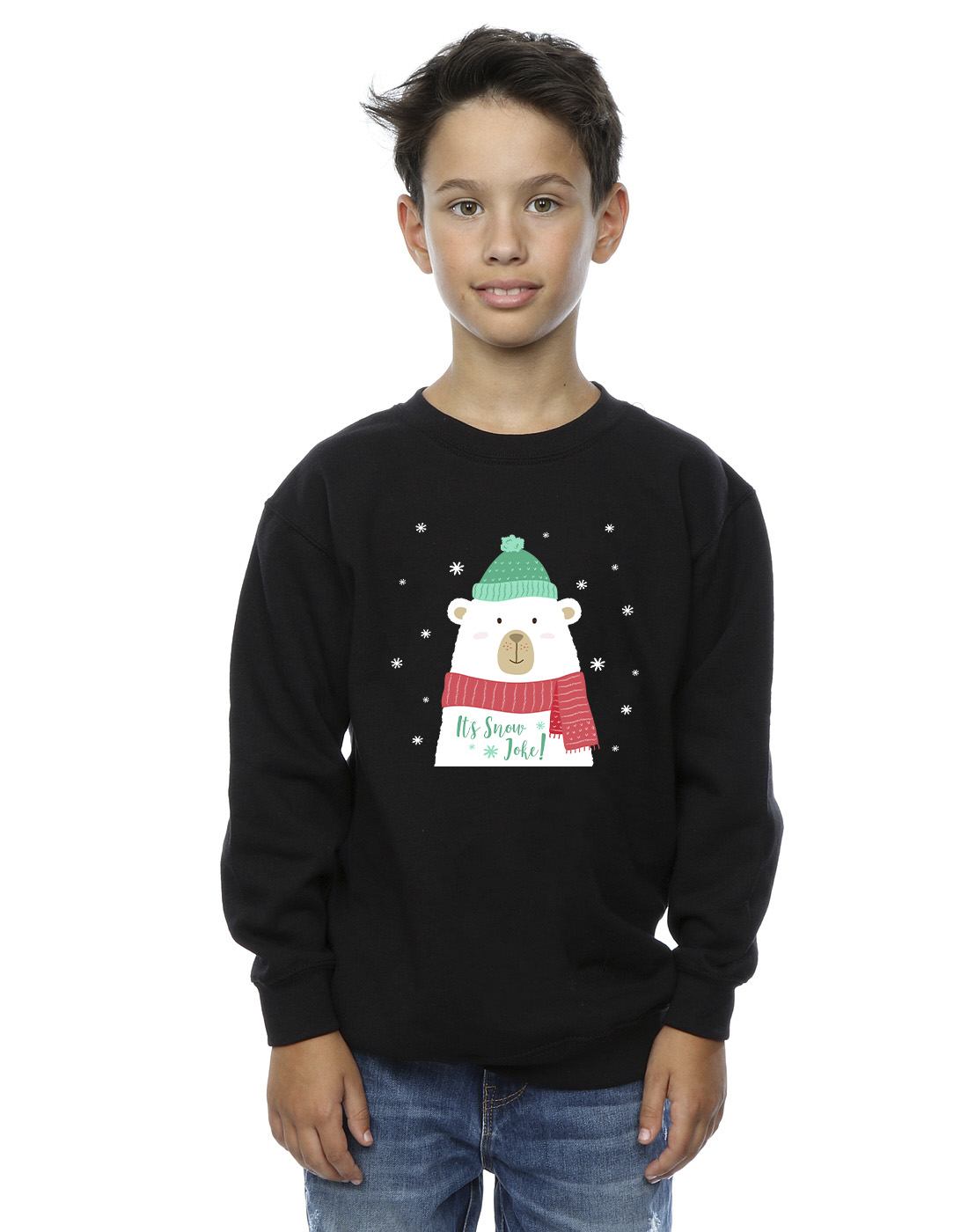 Christmas Boys Polar Bear Snow Joke Sweatshirt - Picture 4 of 7