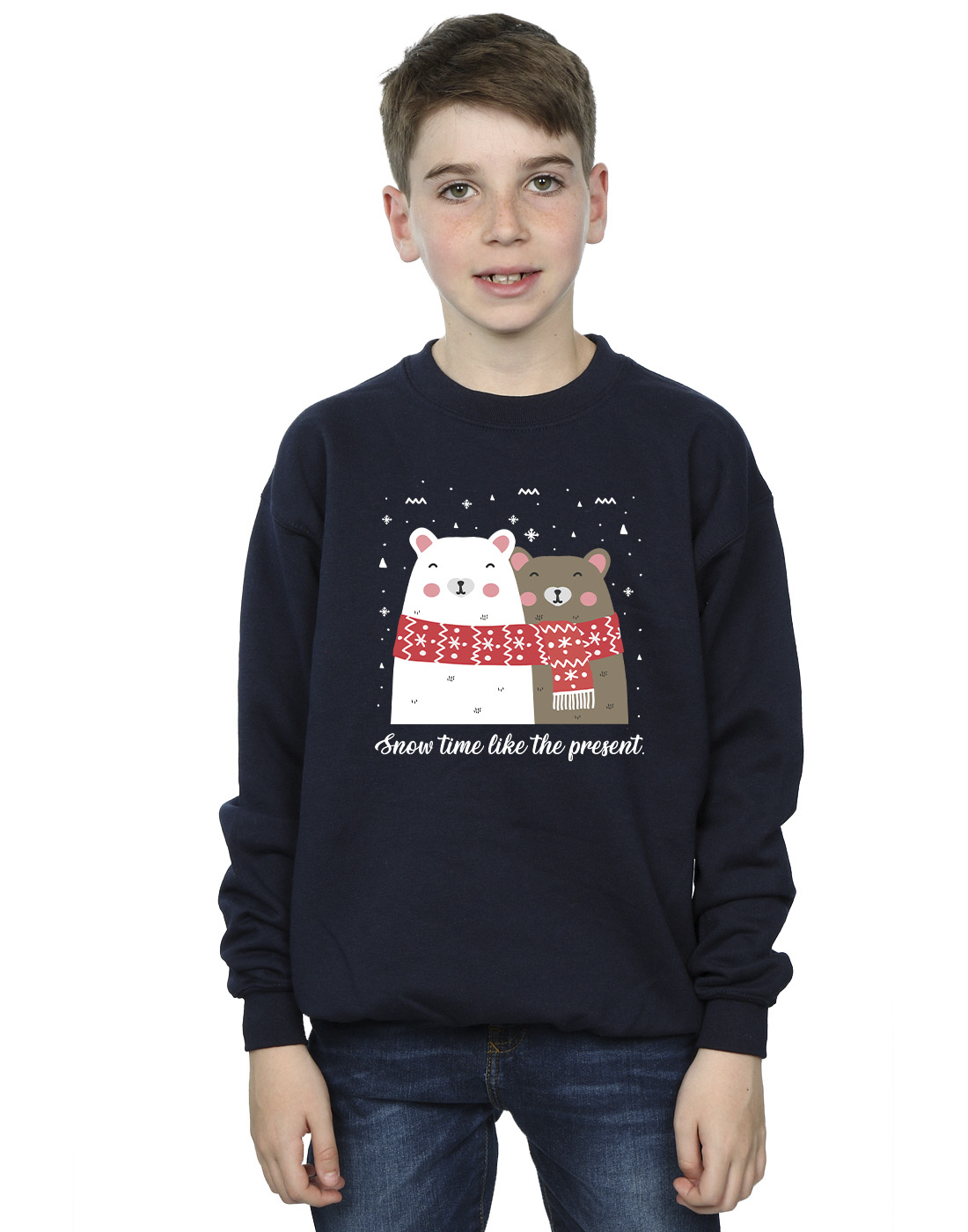 Christmas Boys Bear Snow Sweatshirt - Picture 6 of 7