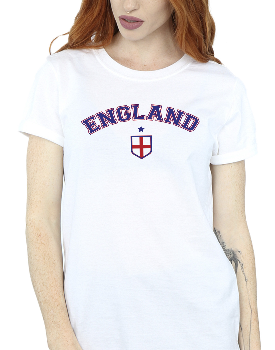 Football Women's England Collegiate Boyfriend Fit T-Shirt - Zdjęcie 7 z 28