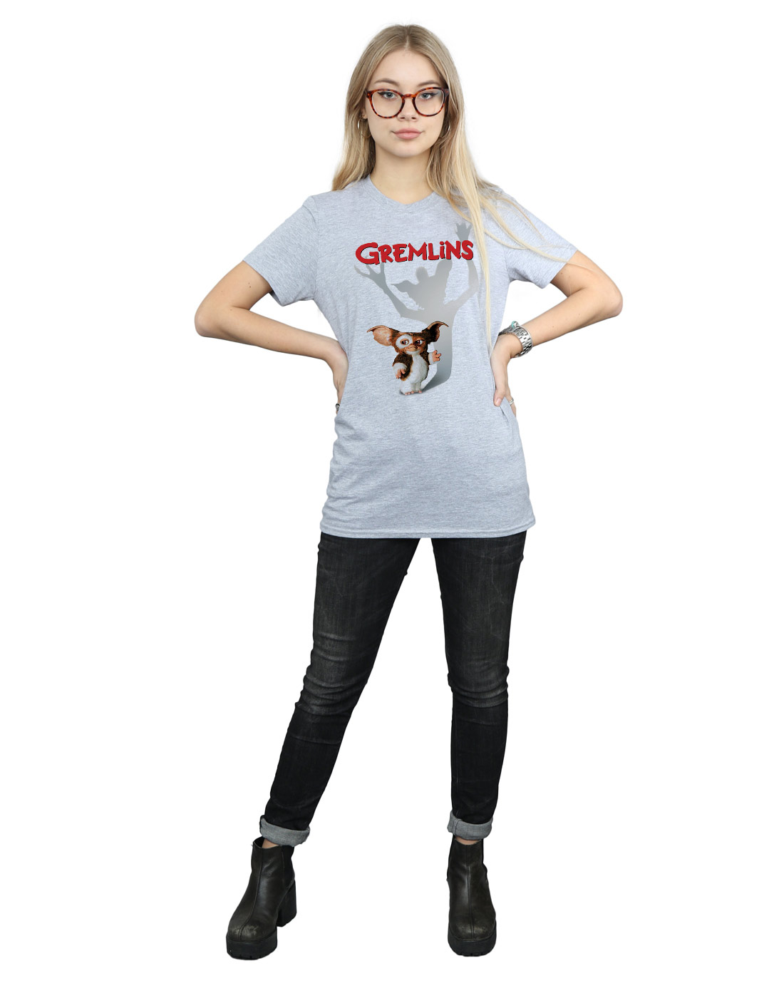 Gremlins Damen Gizmo Shadow Boyfriend Fit T-Shirt