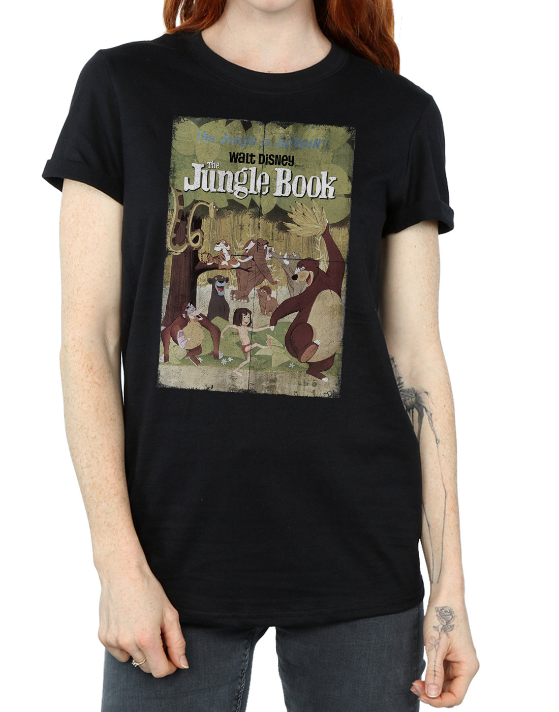Disney Women's The Jungle Book Retro Poster Boyfriend Fit T-Shirt - Picture 8 of 13