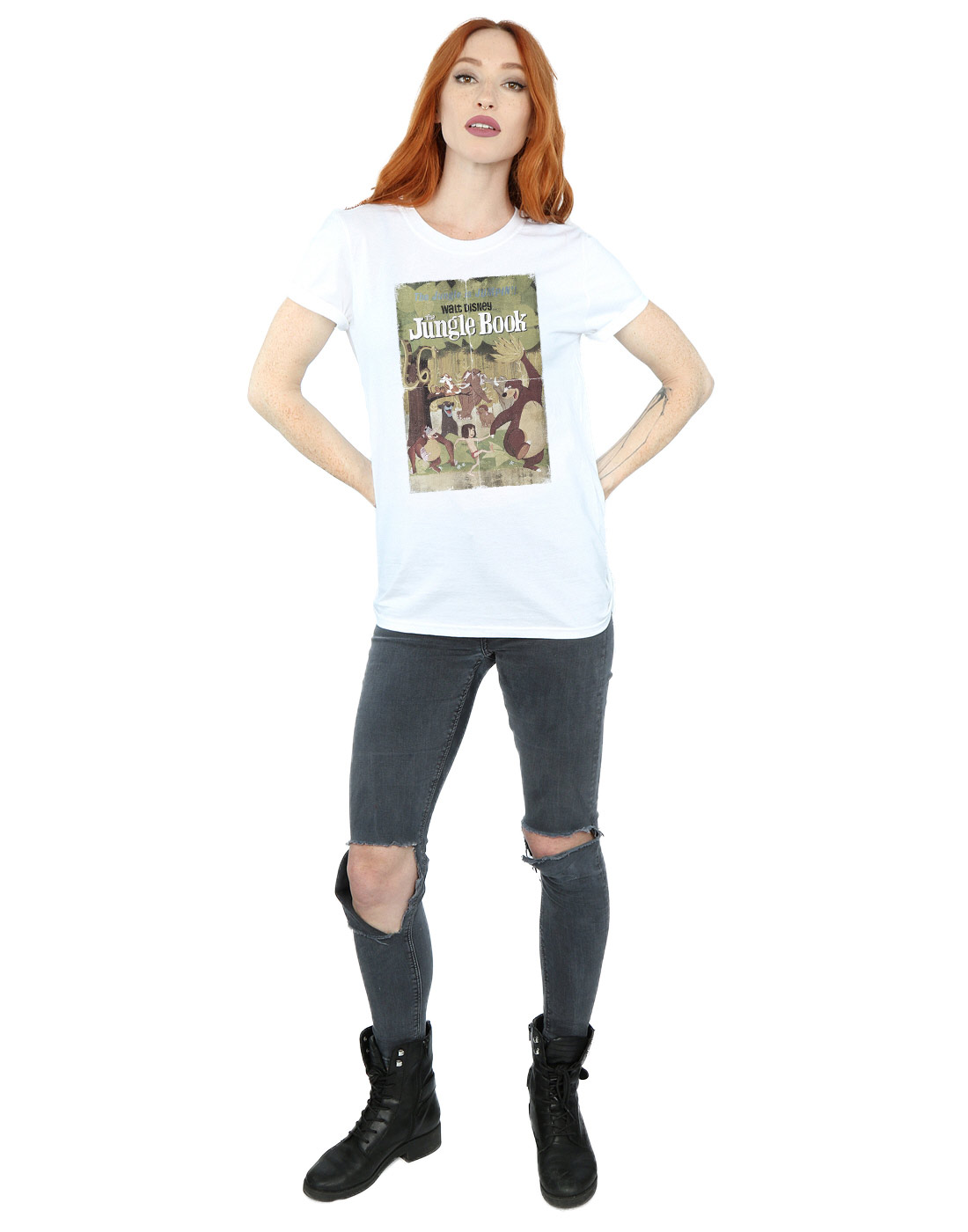 Disney Women's The Jungle Book Retro Poster Boyfriend Fit T-Shirt - Picture 13 of 13