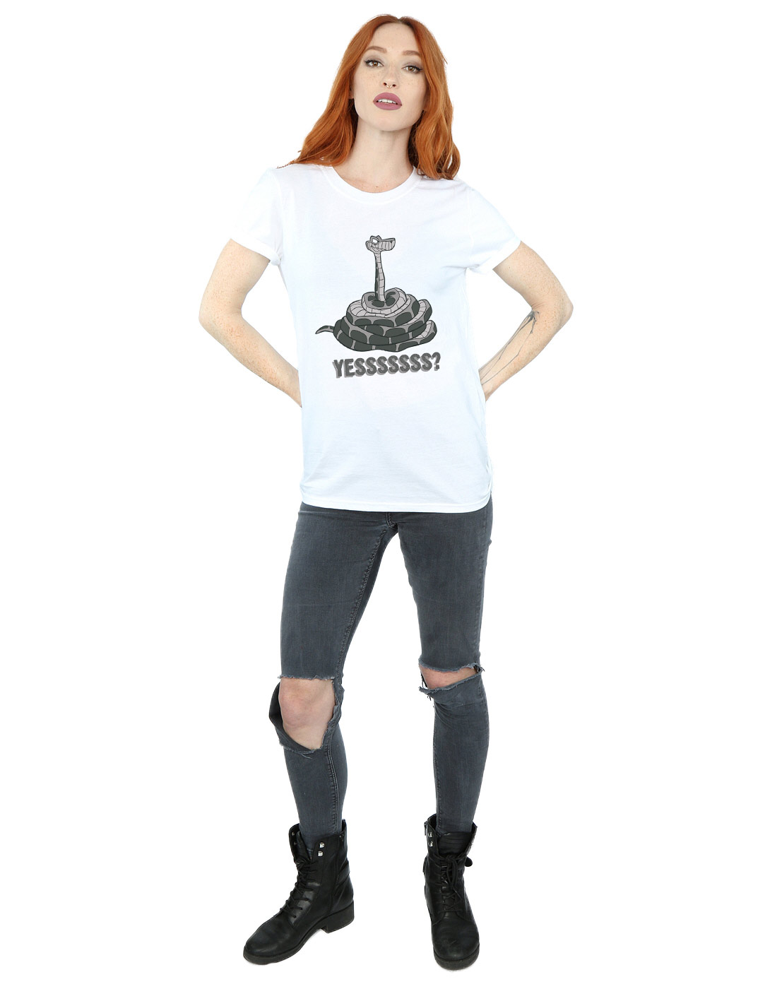 Disney Women's The Jungle Book Kaa Yesssss Boyfriend Fit T-Shirt - Picture 9 of 29