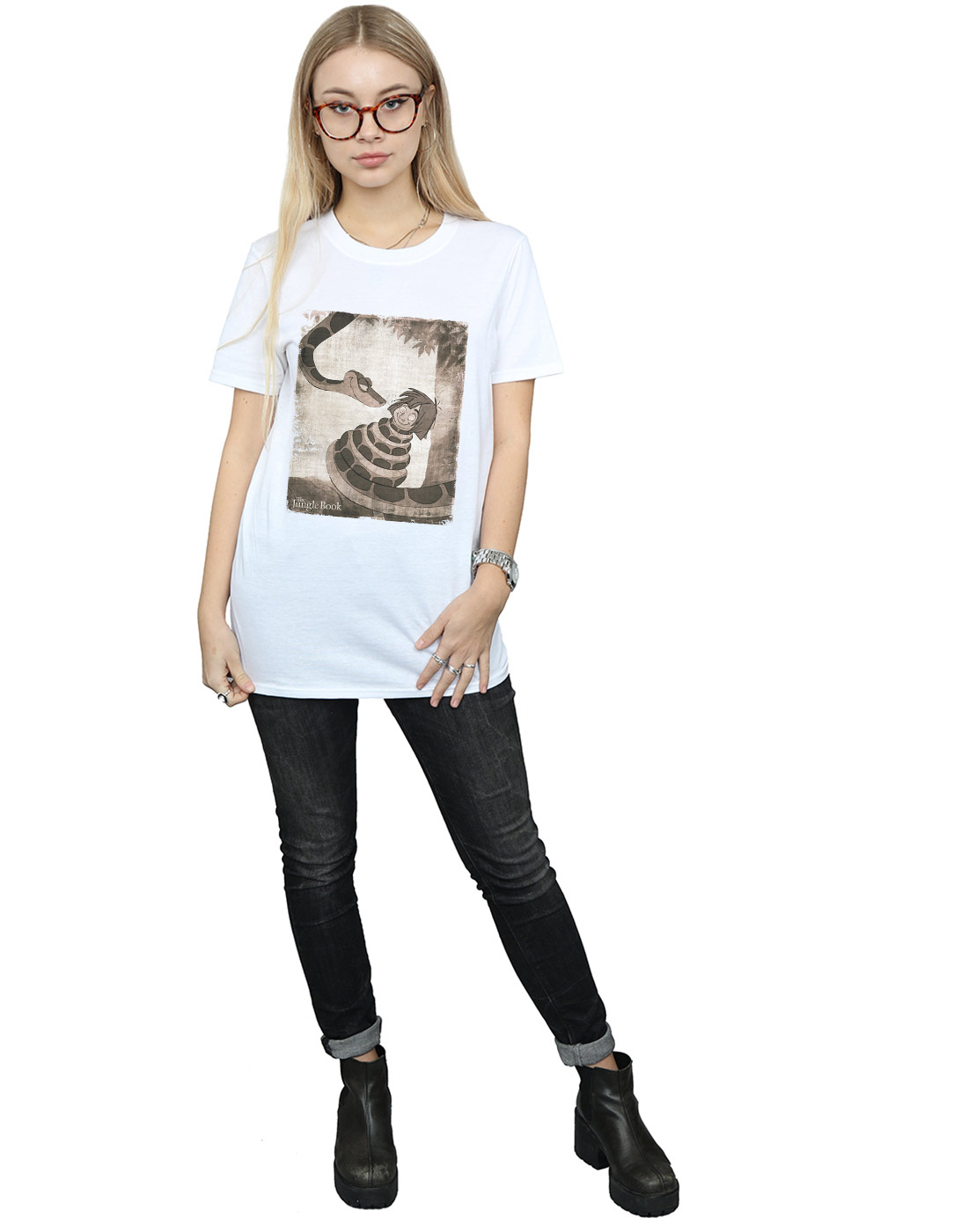Disney Women's The Jungle Book Hypnosis Boyfriend Fit T-Shirt - Picture 9 of 29