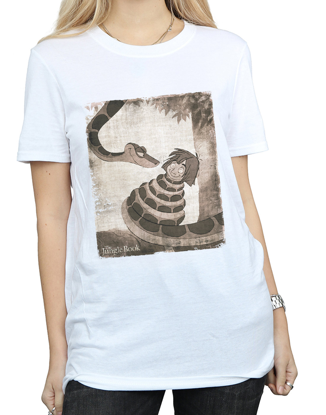 Disney Women's The Jungle Book Hypnosis Boyfriend Fit T-Shirt - Picture 8 of 29
