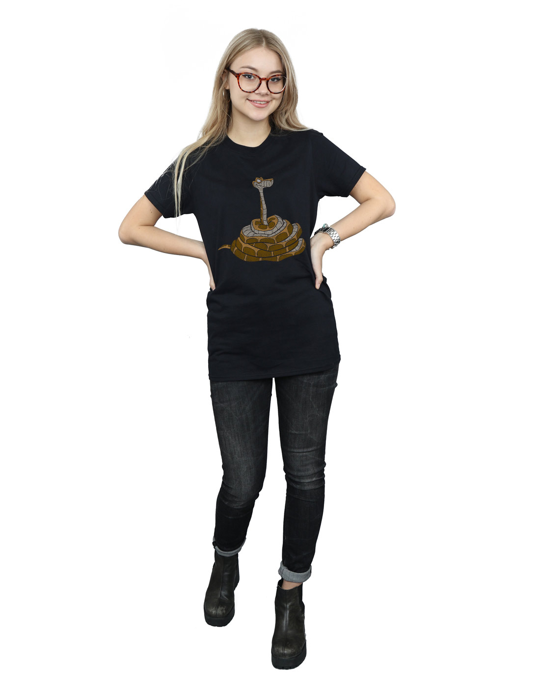 Disney Women's The Jungle Book Classic Kaa Boyfriend Fit T-Shirt - Picture 9 of 13