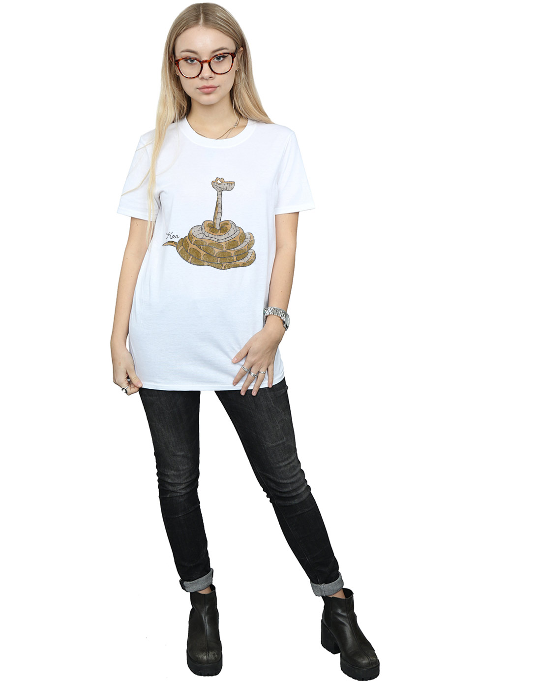 Disney Women's The Jungle Book Classic Kaa Boyfriend Fit T-Shirt - Picture 13 of 13
