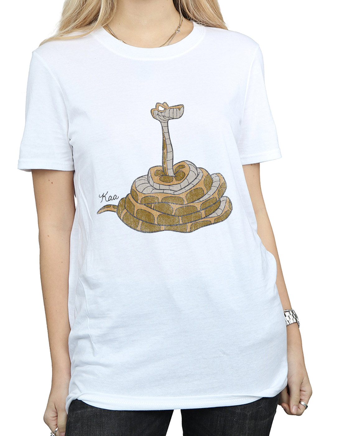 Disney Women's The Jungle Book Classic Kaa Boyfriend Fit T-Shirt - Picture 12 of 13