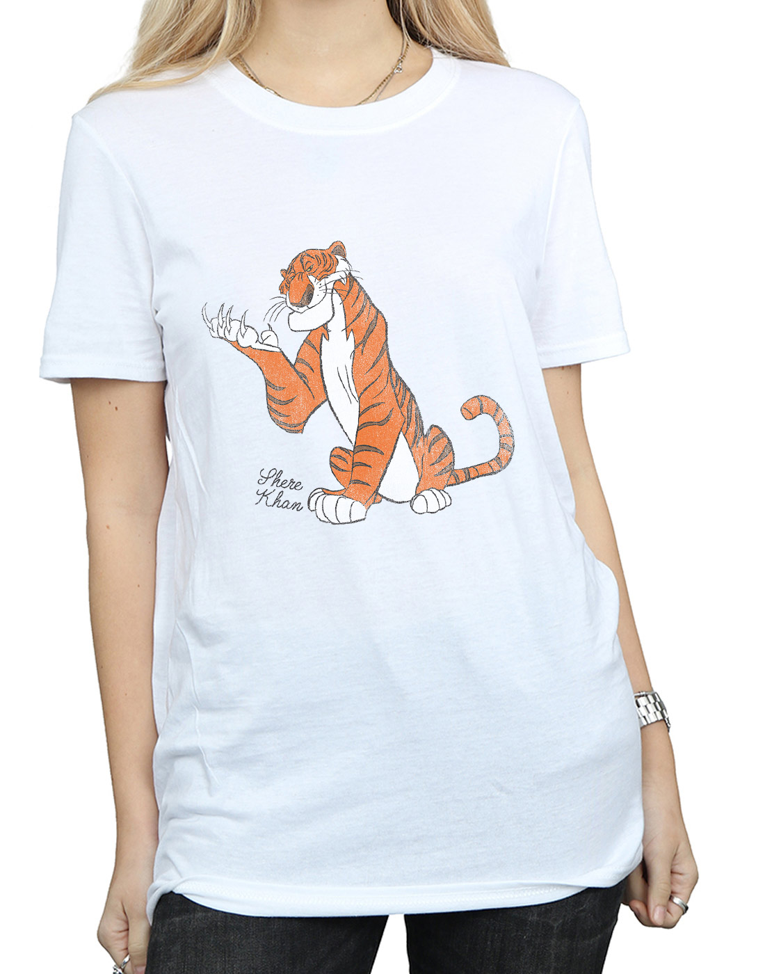 Disney Women's The Jungle Book Classic Shere Khan Boyfriend Fit T-Shirt - Picture 8 of 29