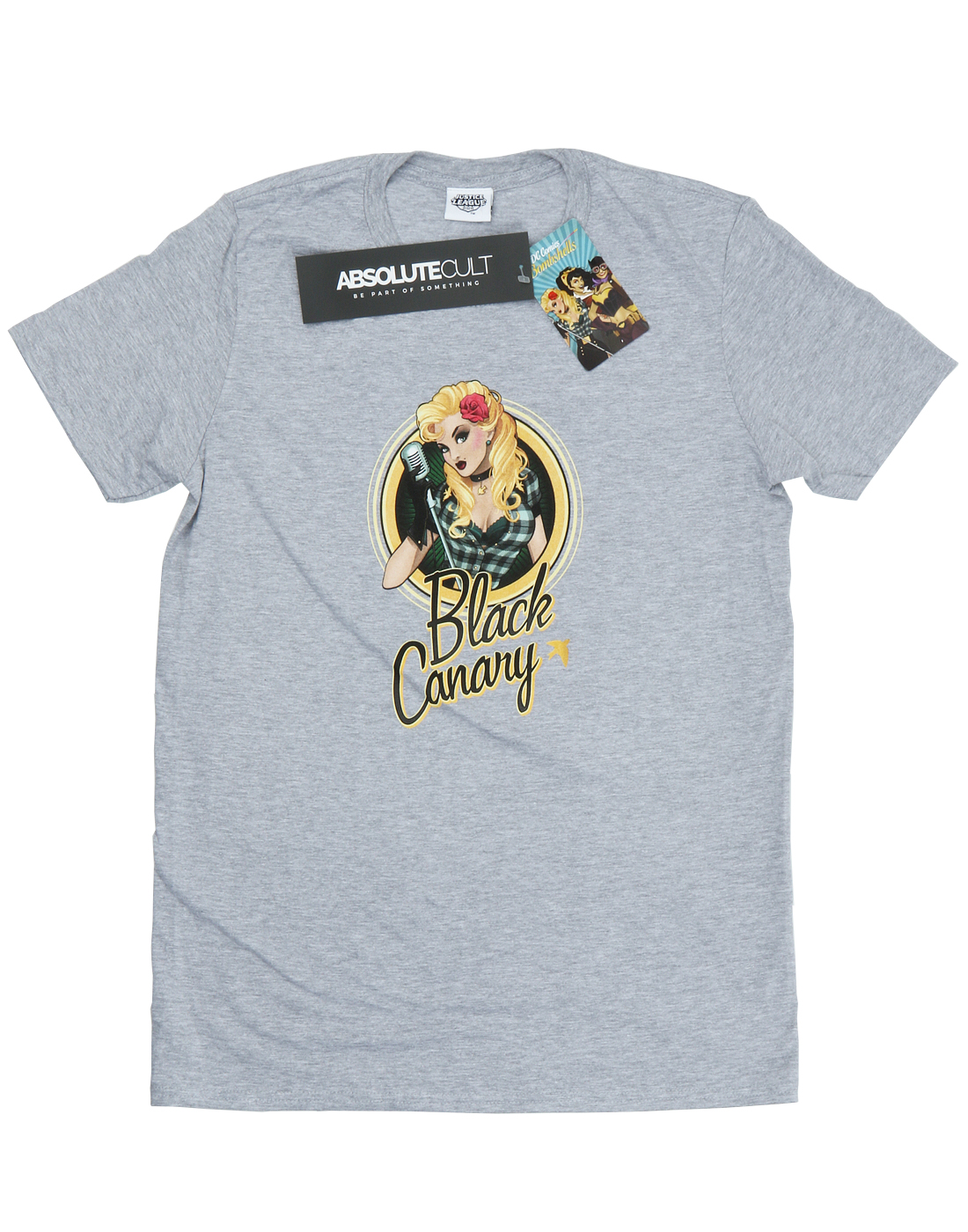 DC Comics Men's DC Bombshells Black Canary Badge T-Shirt - Picture 11 of 13