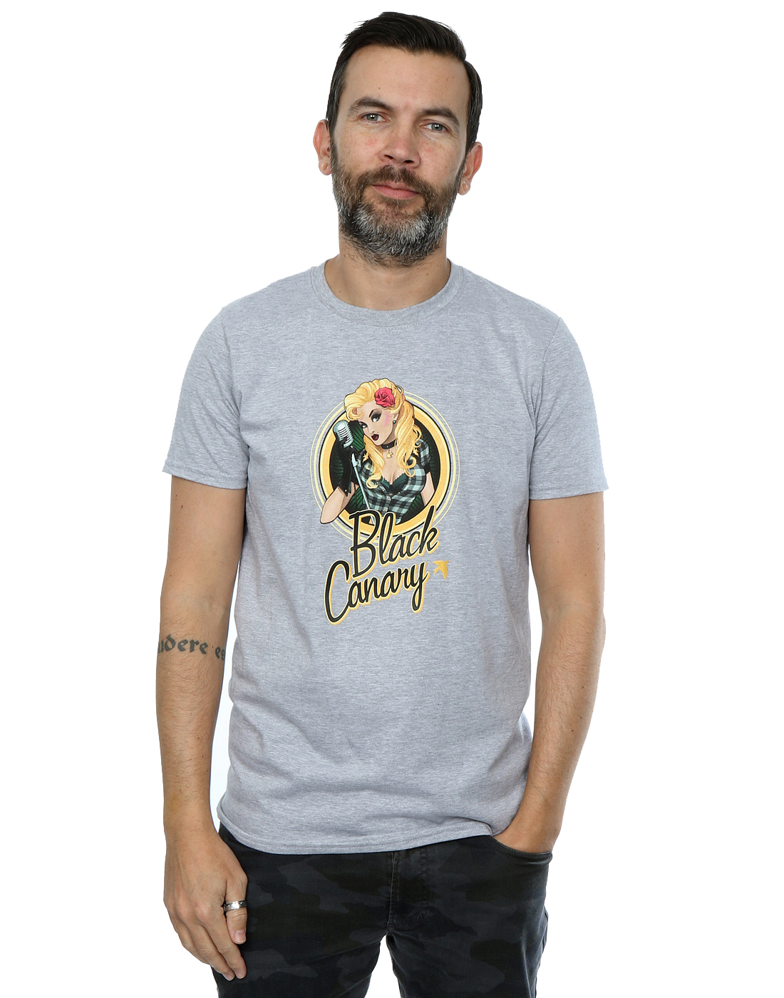 DC Comics Men's DC Bombshells Black Canary Badge T-Shirt - Picture 10 of 13