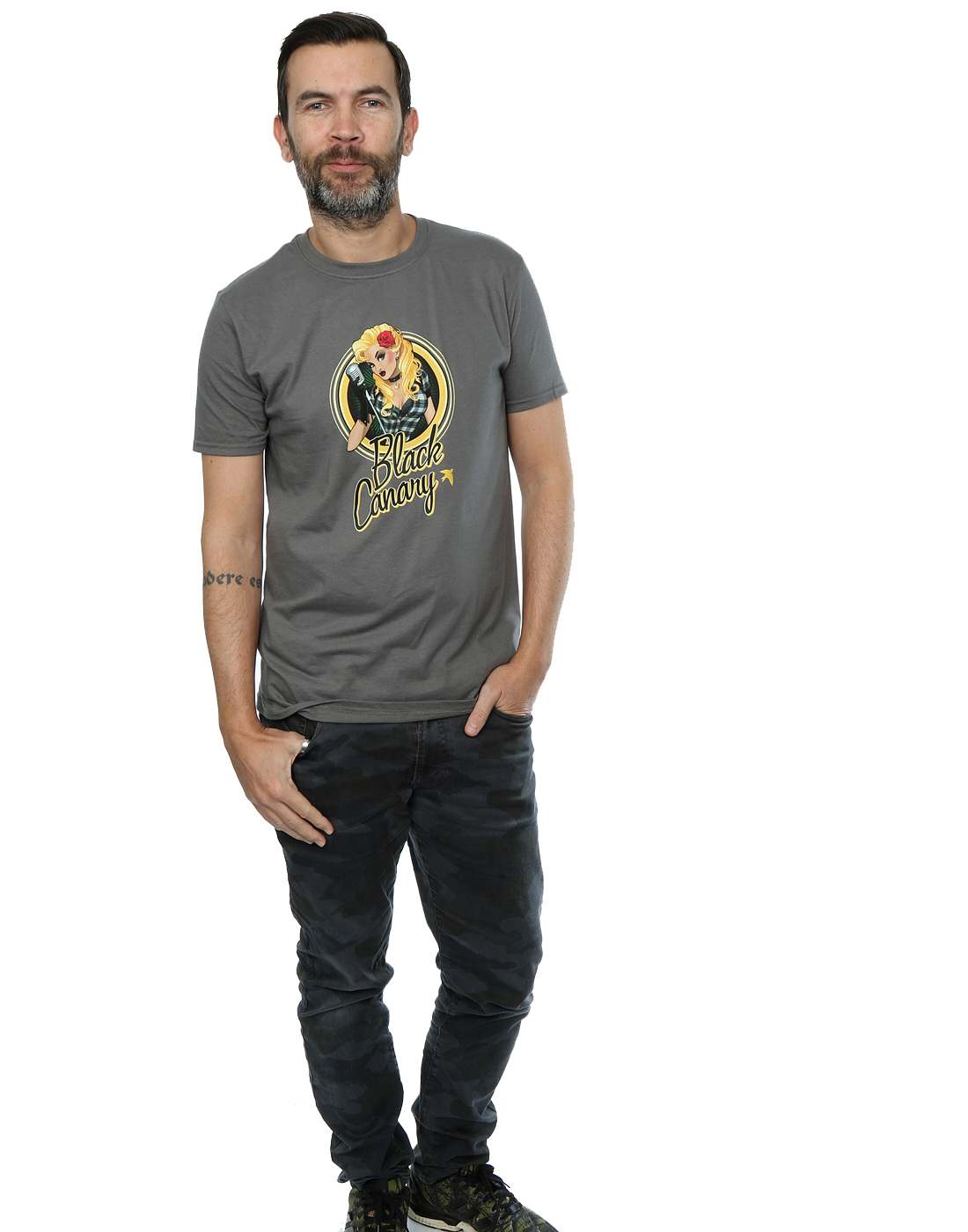 DC Comics Men's DC Bombshells Black Canary Badge T-Shirt - Picture 9 of 13