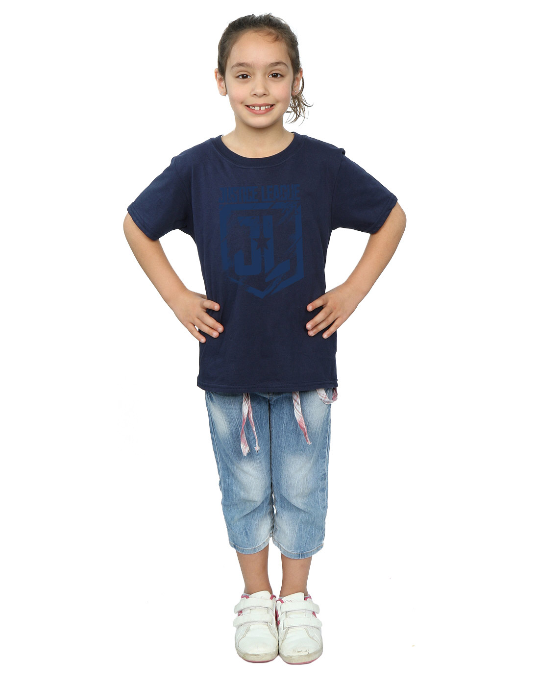 DC Comics Girls Justice League Movie Indigo Logo T-Shirt - Picture 9 of 17
