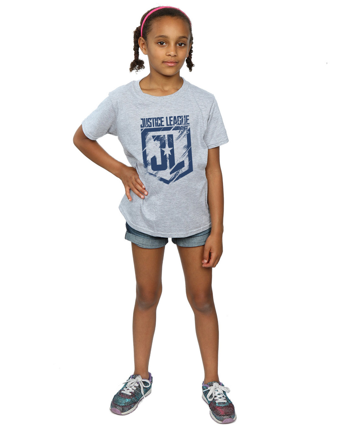 DC Comics Girls Justice League Movie Indigo Logo T-Shirt - Picture 13 of 17