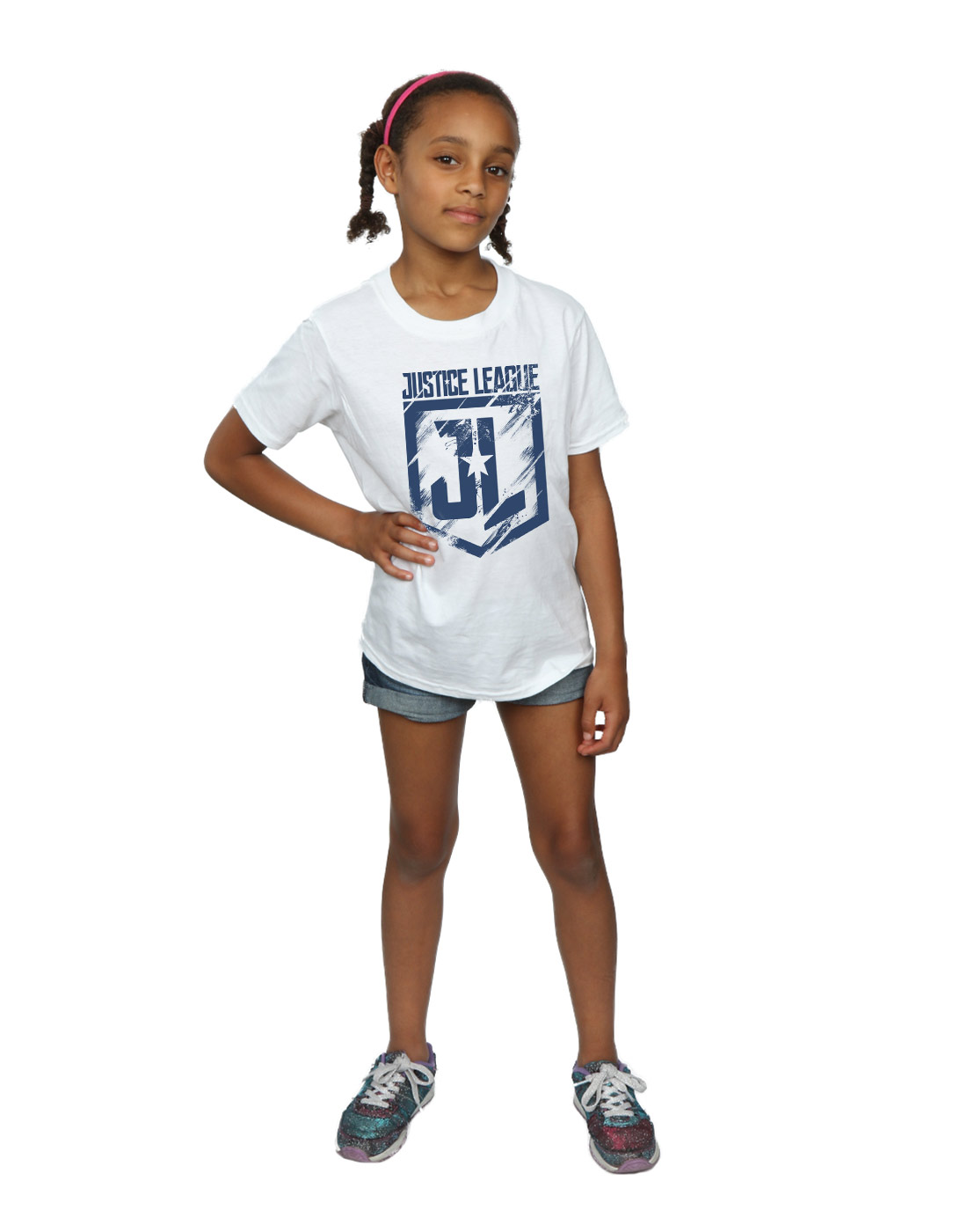 DC Comics Girls Justice League Movie Indigo Logo T-Shirt - Picture 17 of 17
