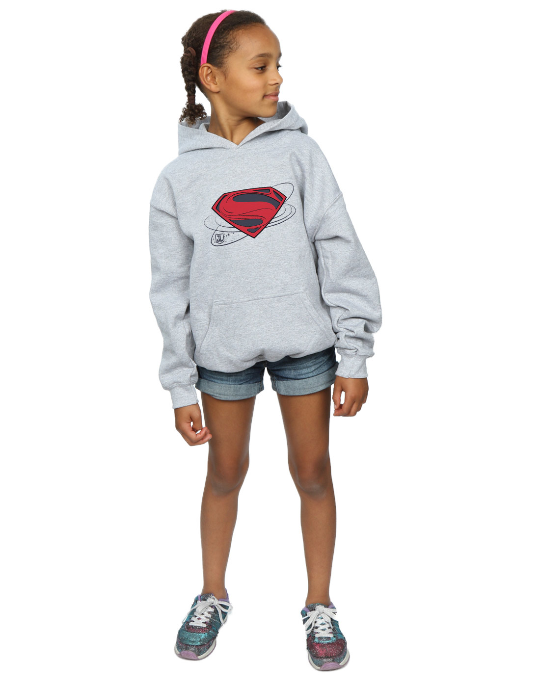 DC Comics Girls Justice League Movie Superman Logo Hoodie - Picture 13 of 17